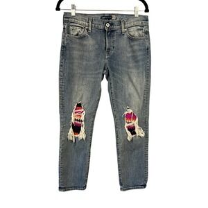 Levi's‎ Made & Crafted LMC Boyfriend Jeans Size 26/27 Malhia Kent Fabric Patches